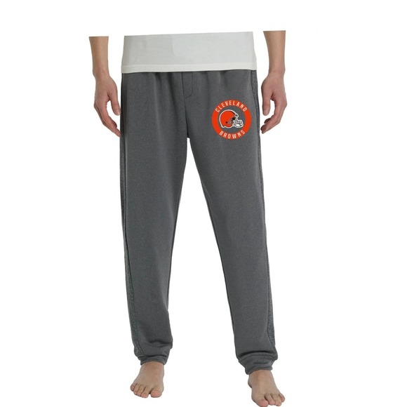 NFL Team Apparel Men's Cleveland Browns Polyester Sweatpants Charcoal Gray MD - Picture 1 of 8
